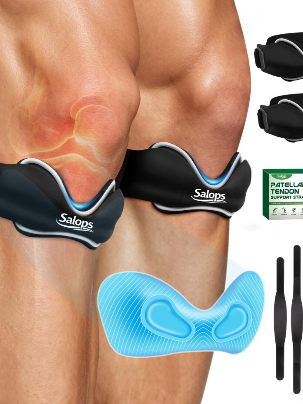 NEW Patellar Tendon Strap Silicone Dual Pad Patella Band for 2